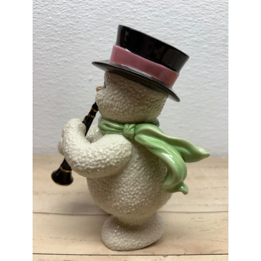 2012 Lenox Snowy Clarinet Snowman Porcelain Figurine With 24K Gold Accents